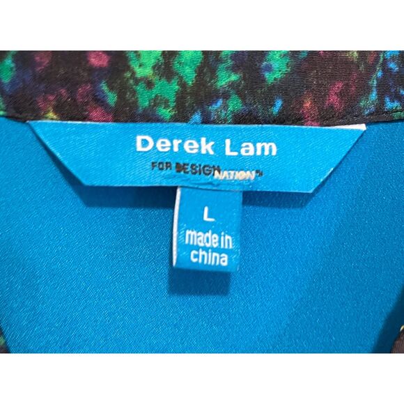 Derek Lam For Design Nation Black and Blue Shirt Dress Women's Size Large - Picture 4 of 9